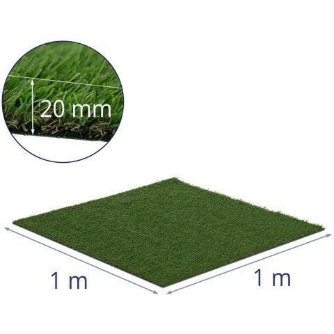 Sztuczna trawa na taras balkon miękka 20 mm 13/10 cm 100 x 100 cm Hillvert Sztuczna trawa na taras balkon miękka 20 mm 13/10 cm 100 x 100 cm Hillvert