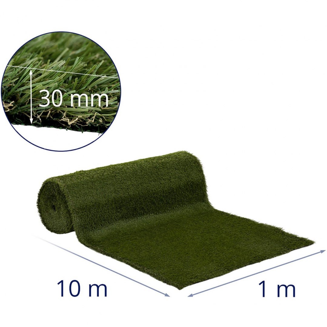 Sztuczna trawa na taras balkon miękka 30 mm 20/10 cm 100 x 1000 cm Hillvert Sztuczna trawa na taras balkon miękka 30 mm 20/10 cm 100 x 1000 cm Hillvert