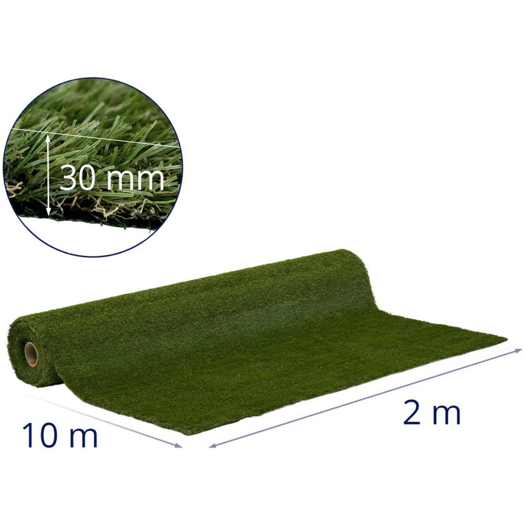 Sztuczna trawa na taras balkon miękka 30 mm 20/10 cm 200 x 1000 cm Hillvert Sztuczna trawa na taras balkon miękka 30 mm 20/10 cm 200 x 1000 cm Hillvert