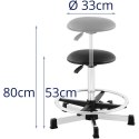 Taboret krzesło robocze warsztatowe z podnóżkiem 120 kg 530-800 mm czarne FROMM&amp;STARCK