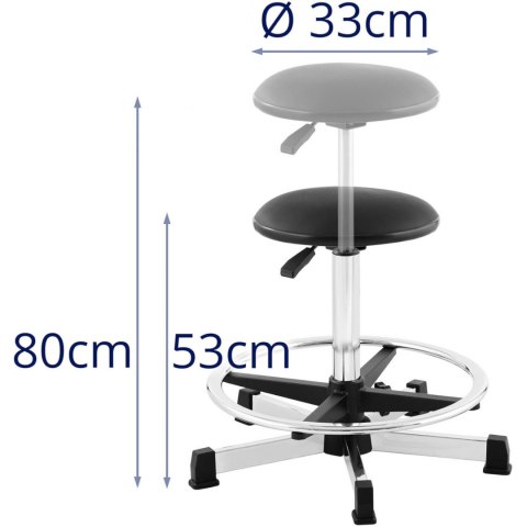 Taboret krzesło robocze warsztatowe z podnóżkiem 120 kg 530-800 mm czarne FROMM&STARCK Taboret krzesło robocze warsztatowe z podnóżkiem 120 kg 530-800 mm czarne FROMM&STARCK