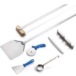 Zestaw akcesoriów narzędzi do pizzy łopata szczotka nóż 7 el. GI.METAL