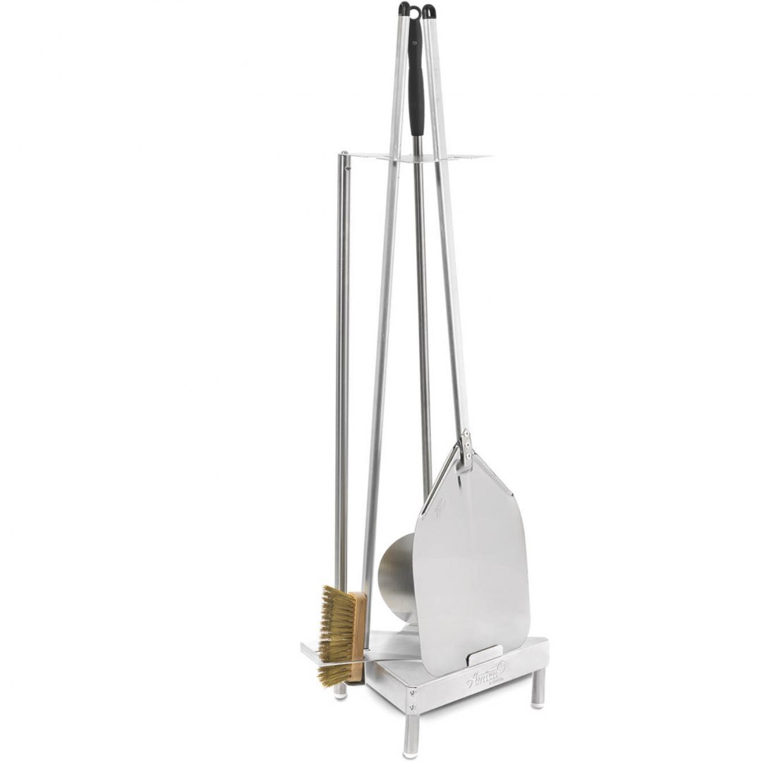 Zestaw akcesoriów narzędzi do pizzy 2 łopaty szczotka stojak 120 cm 4 el. GI.METAL Zestaw akcesoriów narzędzi do pizzy 2 łopaty szczotka stojak 120 cm 4 el. GI.METAL