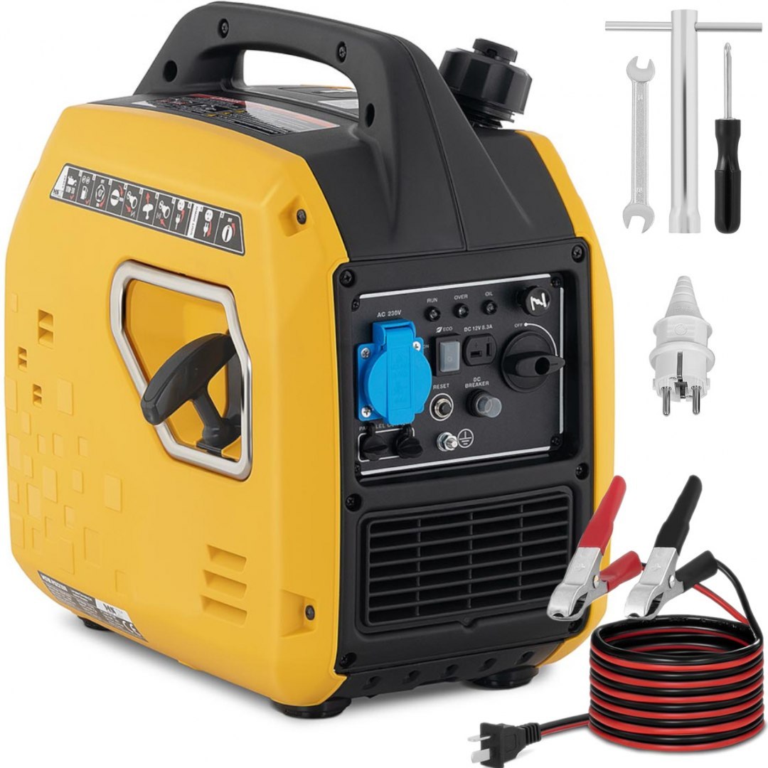 Agregat prądotwórczy generator prądu przenośny z rozruchem ręcznym 4 l 12 V 230 V 2100 W MSW Agregat prądotwórczy generator prądu przenośny z rozruchem ręcznym 4 l 12 V 230 V 2100 W MSW