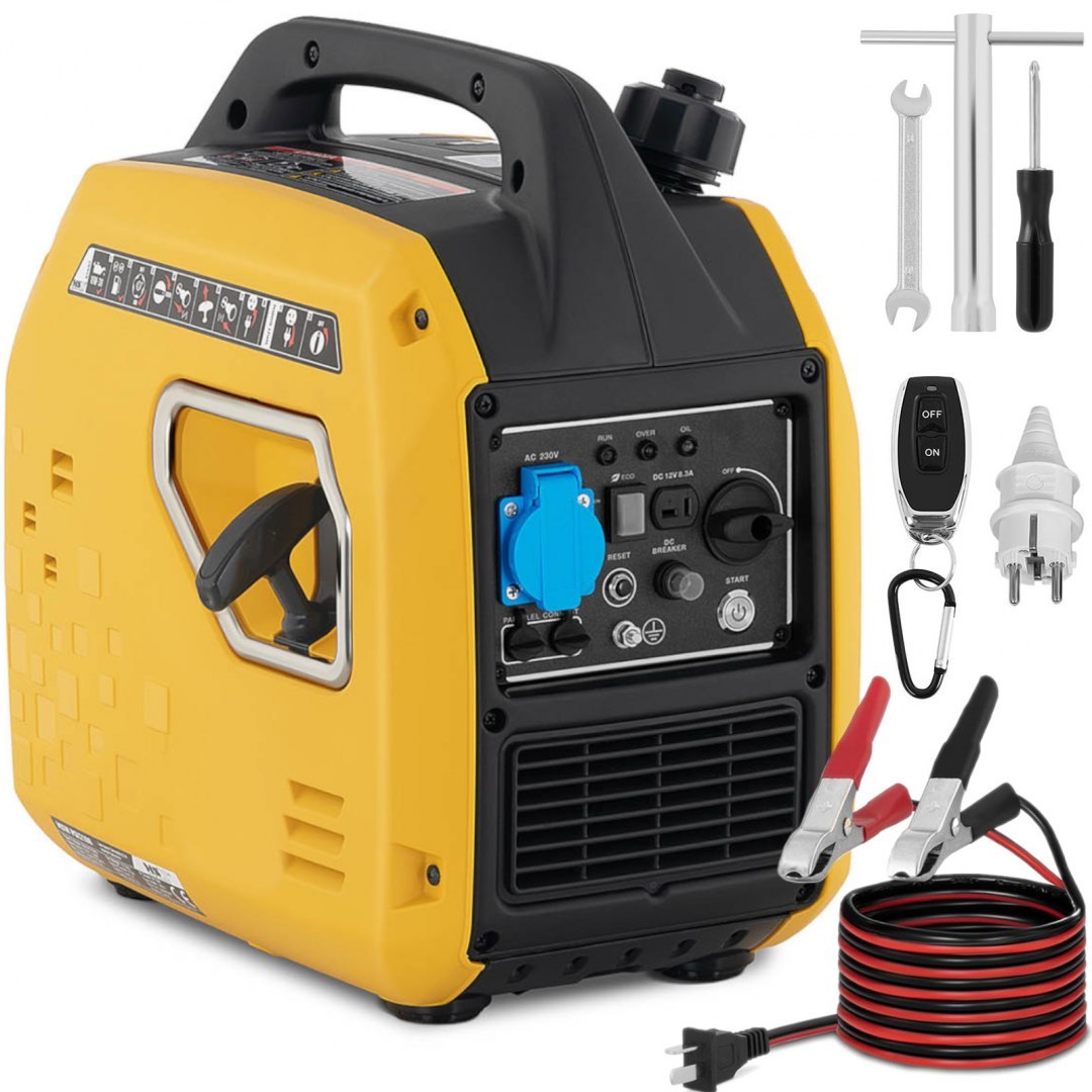 Agregat prądotwórczy generator prądu przenośny z rozrusznikiem elektrycznym 4 l 12 V 230 V 2100 W MSW Agregat prądotwórczy generator prądu przenośny z rozrusznikiem elektrycznym 4 l 12 V 230 V 2100 W MSW