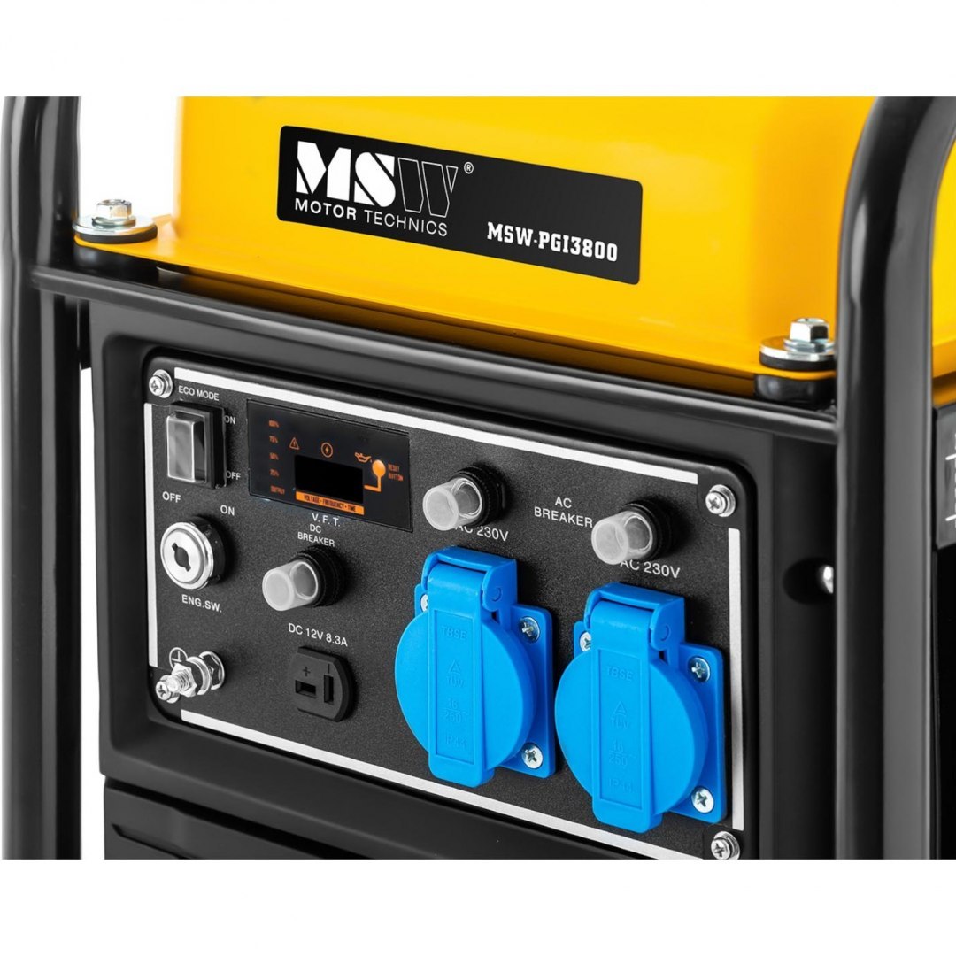 Agregat prądotwórczy generator prądu z rozruchem ręcznym 11 l 12 V 230 V 3800 W MSW Agregat prądotwórczy generator prądu z rozruchem ręcznym 11 l 12 V 230 V 3800 W MSW