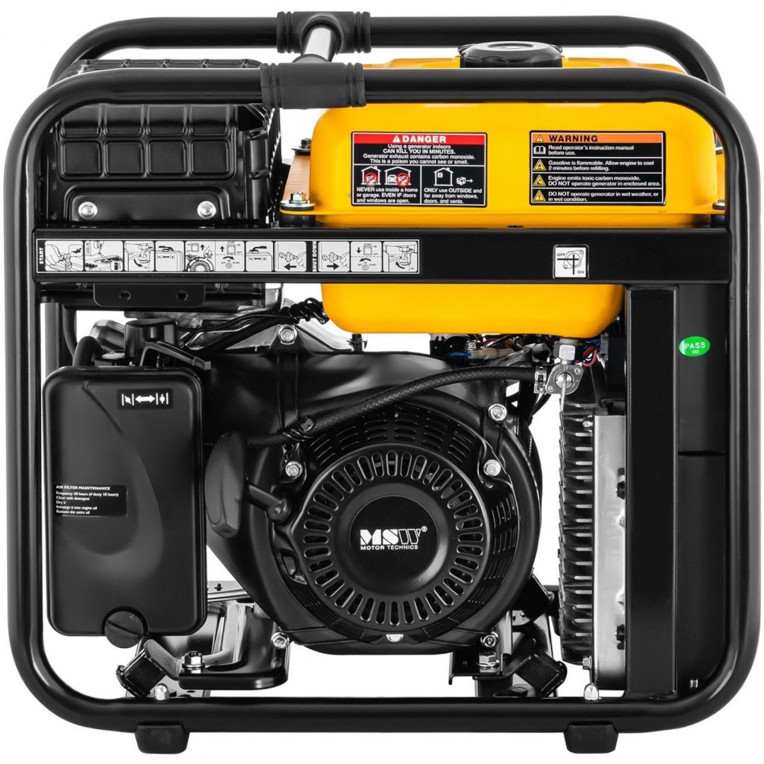 Agregat prądotwórczy generator prądu z rozrusznikiem elektrycznym 11 l 12 V 230 V 3800 W MSW Agregat prądotwórczy generator prądu z rozrusznikiem elektrycznym 11 l 12 V 230 V 3800 W MSW