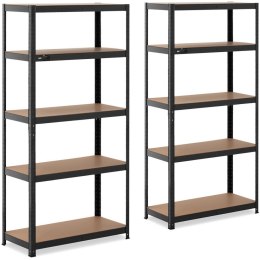 Regał magazynowy metalowy 5 półek 875 kg 90 x 40 x 180 cm szaroniebieski 2 szt. MSW