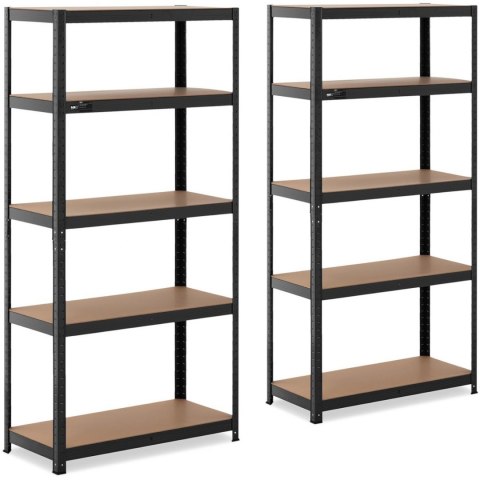 Regał magazynowy metalowy 5 półek 875 kg 90 x 40 x 180 cm szaroniebieski 2 szt. MSW