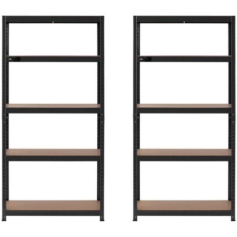 Regał magazynowy metalowy 5 półek 875 kg 90 x 40 x 180 cm szaroniebieski 2 szt. MSW