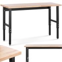 Stół warsztatowy regulowany z drewnianym blatem 680 kg 155 x 51 cm MSW