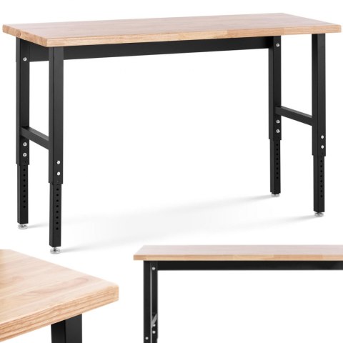 Stół warsztatowy regulowany z drewnianym blatem 680 kg 155 x 51 cm MSW