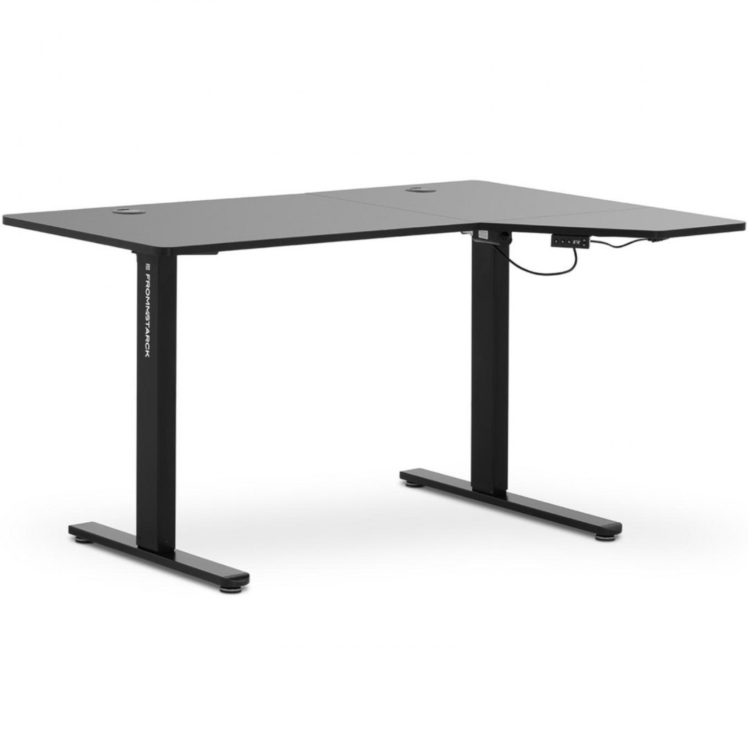 Biurko narożne z regulacją wysokości elektryczne 140 x 90 cm wys. 720 - 1200 mm czarne FROMM&STARCK Biurko narożne z regulacją wysokości elektryczne 140 x 90 cm wys. 720 - 1200 mm czarne FROMM&STARCK