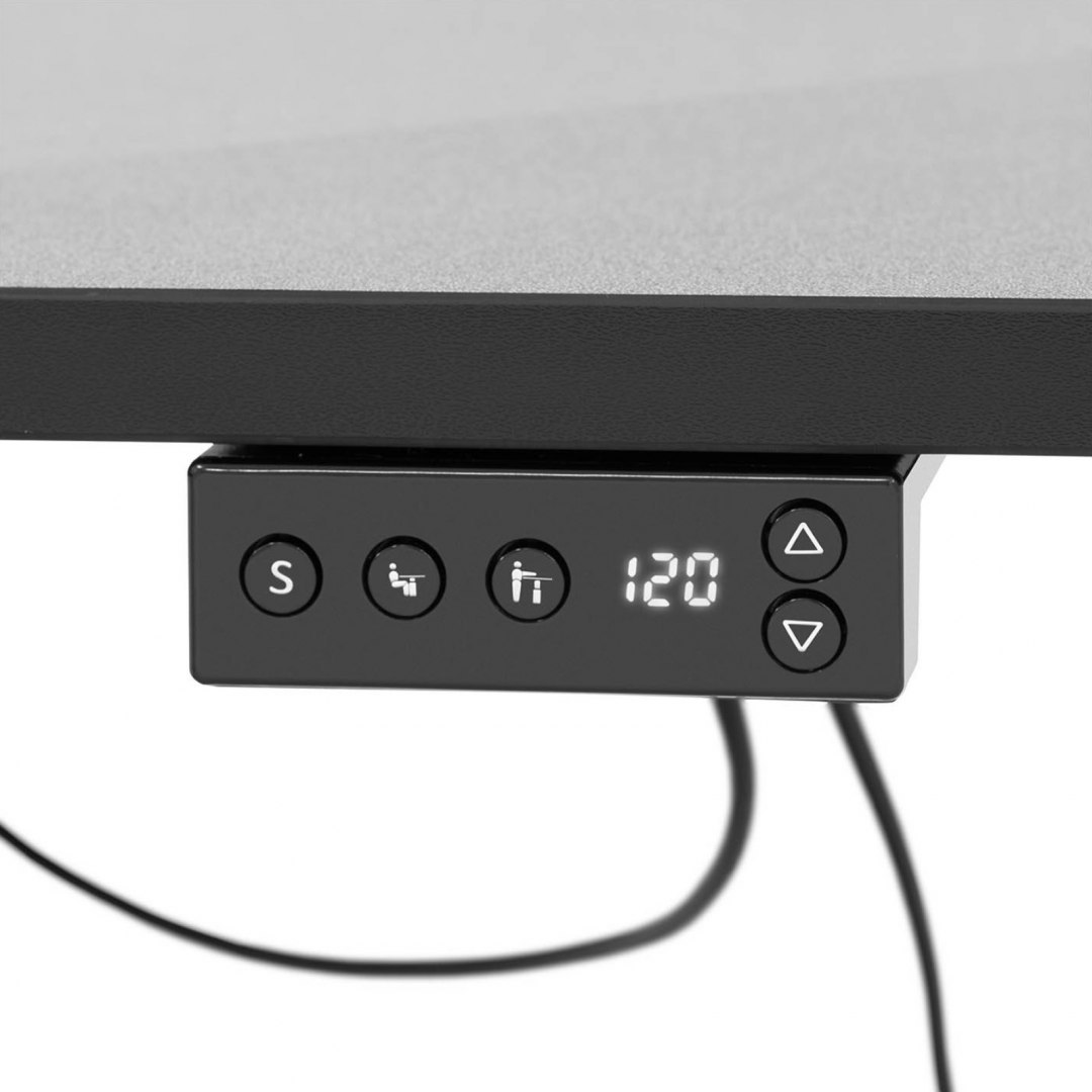Biurko narożne z regulacją wysokości elektryczne 140 x 90 cm wys. 720 - 1200 mm czarne FROMM&STARCK Biurko narożne z regulacją wysokości elektryczne 140 x 90 cm wys. 720 - 1200 mm czarne FROMM&STARCK