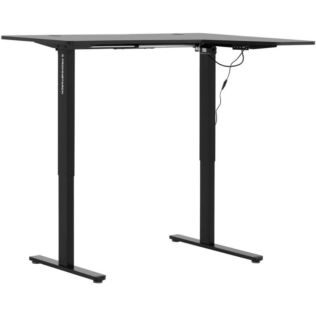 Biurko narożne z regulacją wysokości elektryczne 140 x 90 cm wys. 720 - 1200 mm czarne FROMM&STARCK Biurko narożne z regulacją wysokości elektryczne 140 x 90 cm wys. 720 - 1200 mm czarne FROMM&STARCK