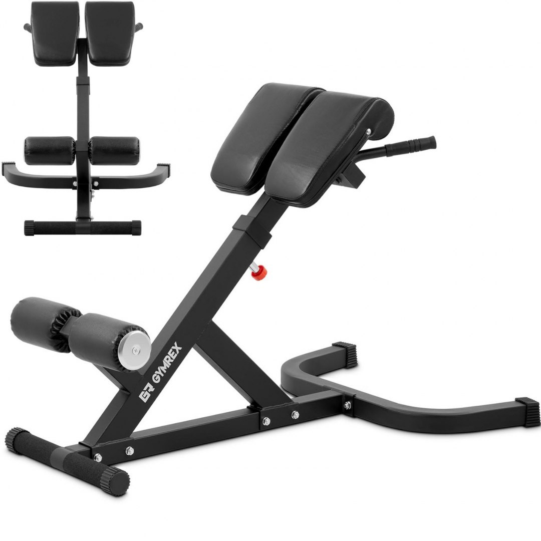 Ławka ławeczka rzymska treningowa do ćwiczeń brzucha pleców pośladków do 100 kg GYMREX Ławka ławeczka rzymska treningowa do ćwiczeń brzucha pleców pośladków do 100 kg GYMREX