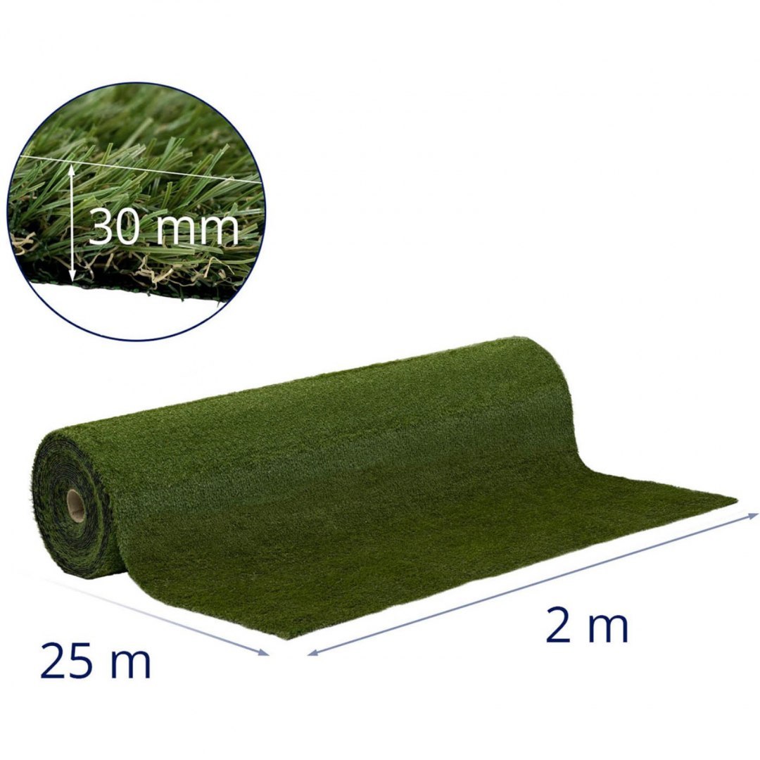 Sztuczna trawa na taras balkon miękka 30 mm 20/10 cm 200 x 2500 cm Hillvert Sztuczna trawa na taras balkon miękka 30 mm 20/10 cm 200 x 2500 cm Hillvert