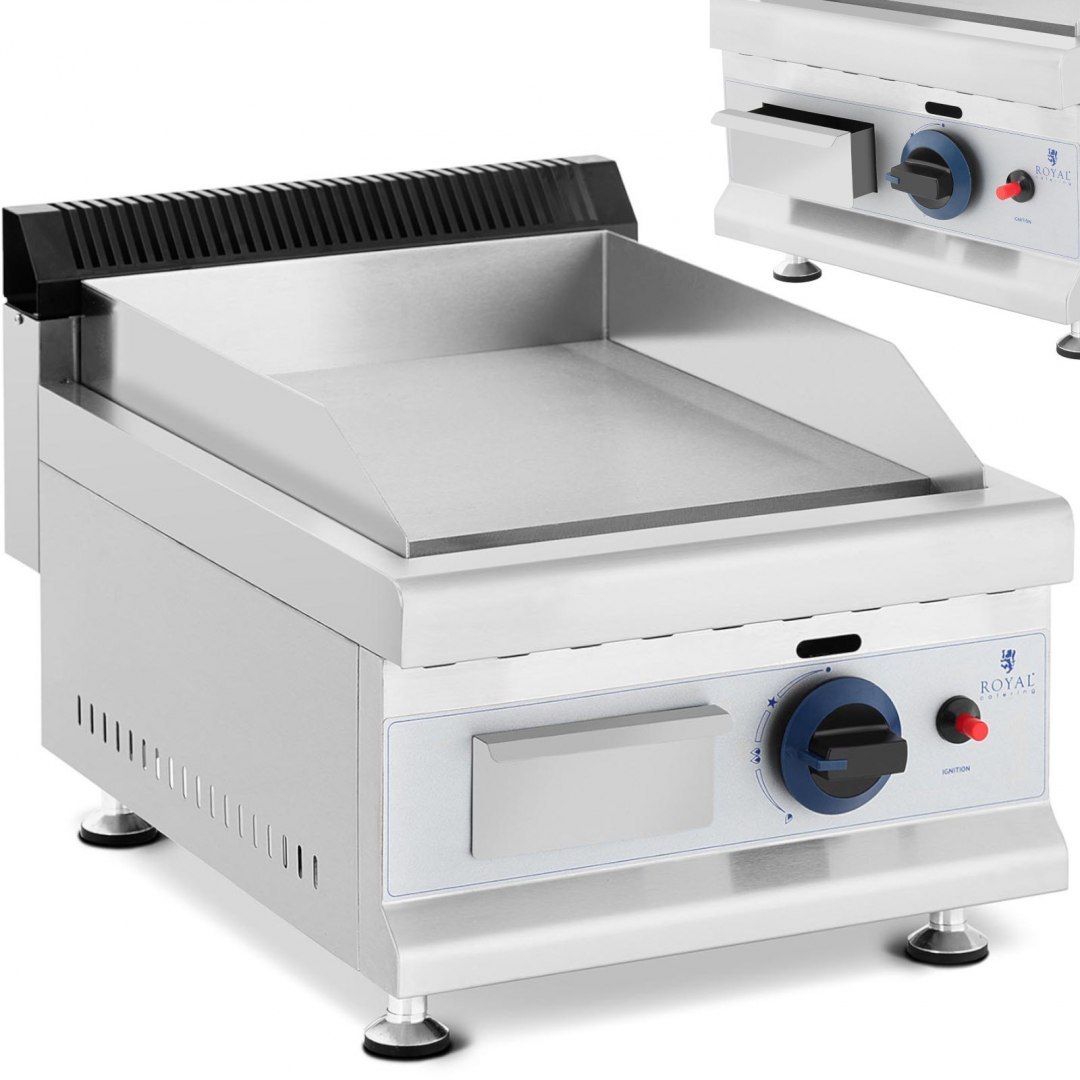 Grill gazowy gładki nastawny na gaz Propan-Butan 0,05 bar 35 x 40 cm 3000 W Royal Catering Grill gazowy gładki nastawny na gaz Propan-Butan 0,05 bar 35 x 40 cm 3000 W Royal Catering