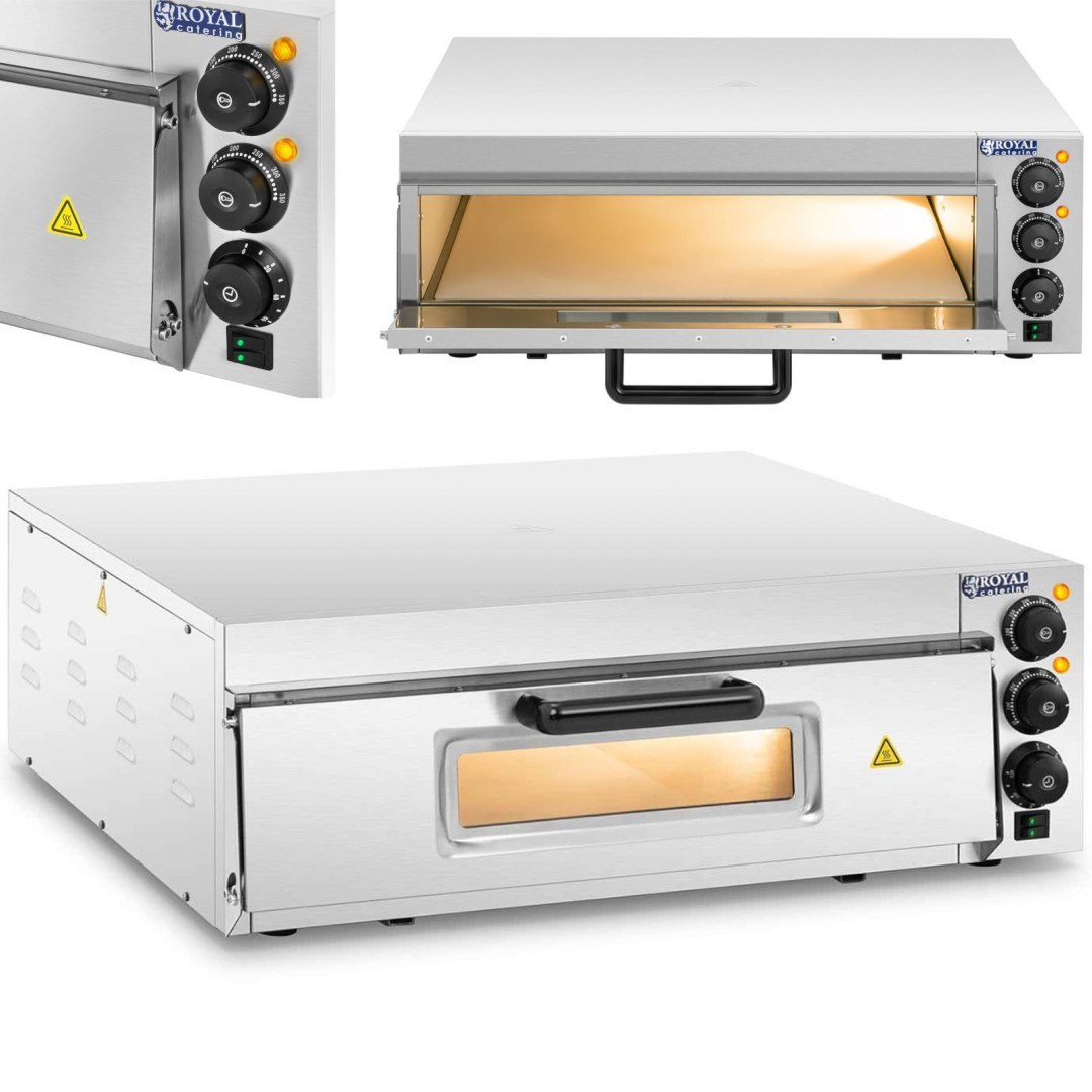 Piec do pizzy jednokomorowy z szybą 1 pizza 60 cm 230 V 3000 W Royal Catering Piec do pizzy jednokomorowy z szybą 1 pizza 60 cm 230 V 3000 W Royal Catering