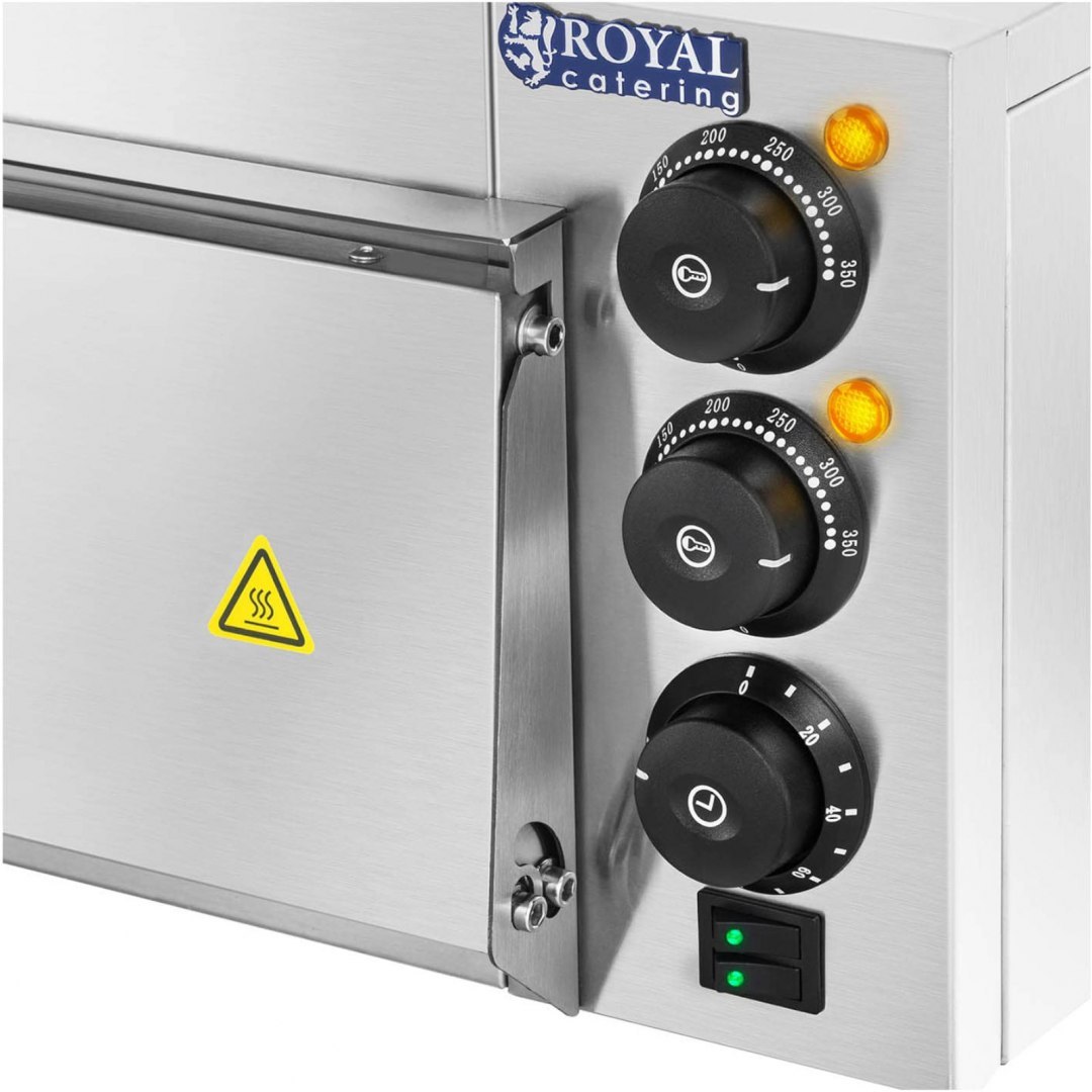 Piec do pizzy jednokomorowy z szybą 1 pizza 60 cm 230 V 3000 W Royal Catering Piec do pizzy jednokomorowy z szybą 1 pizza 60 cm 230 V 3000 W Royal Catering