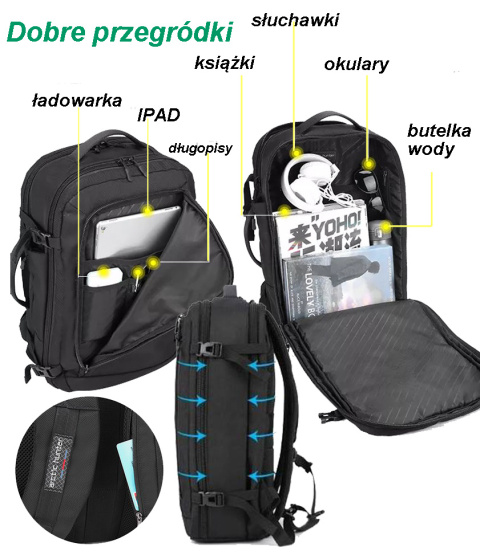 Plecak na laptopa Arctic Hunter i torba USB 15,6" Plecak na laptopa Arctic Hunter i torba USB 15,6"