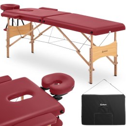 Stół łóżko do masażu drewniane przenośne składane Toulouse Red do 227 kg czerwone Physa