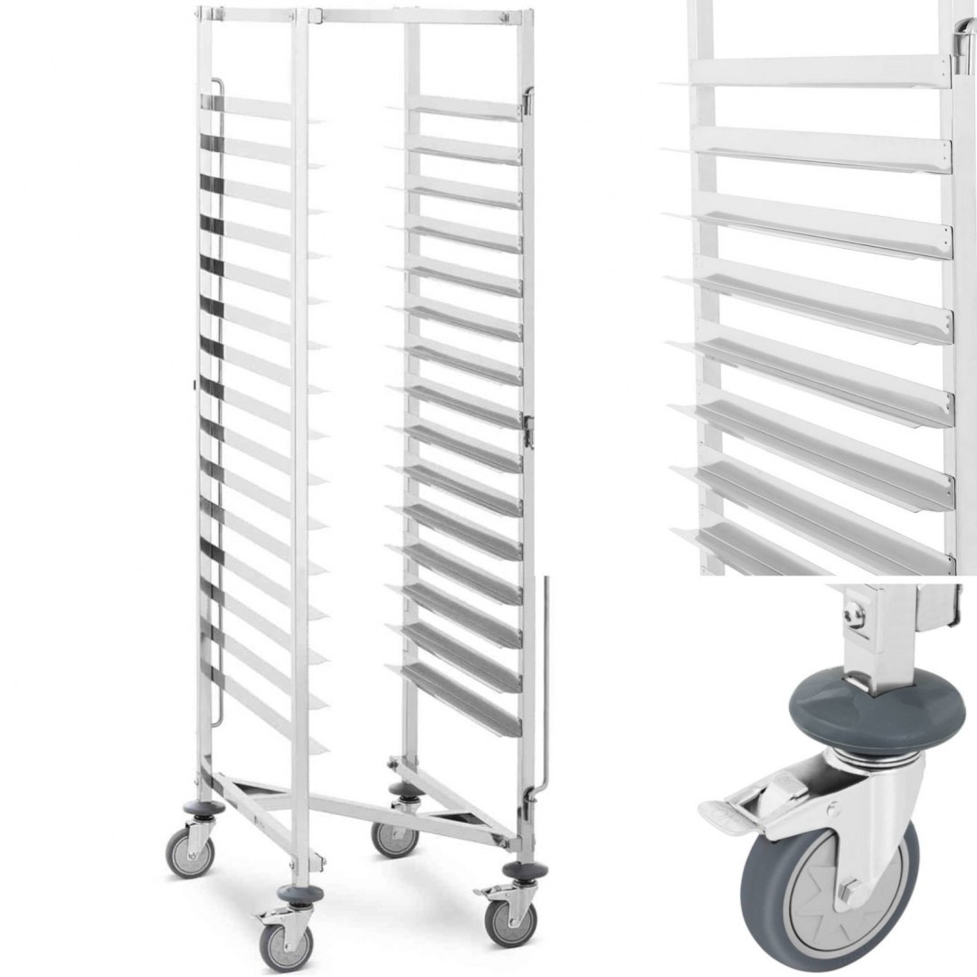 Wózek piekarniczy transportowy do blach tac 15 półek 600 x 400 mm Royal Catering Wózek piekarniczy transportowy do blach tac 15 półek 600 x 400 mm Royal Catering