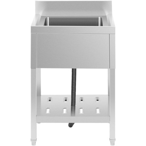 Zlew basen gastronomiczny jednokomorowy z półką i rantem 60 x 60 x 94 cm Royal Catering Zlew basen gastronomiczny jednokomorowy z półką i rantem 60 x 60 x 94 cm Royal Catering