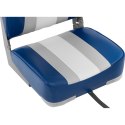 Fotel siedzisko składane do łodzi motorówki 36 x 43 x 60 cm biało-szaro-niebieskie MSW