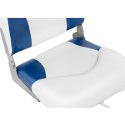Fotel siedzisko składane do łodzi motorówki 40 x 40 x 50 cm biało-niebieskie MSW
