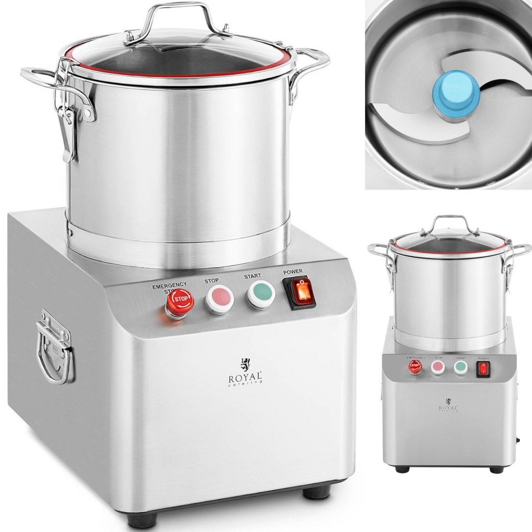 Kuter wilk gastronomiczny do siekania mielenia krojenia mięsa warzyw 1400 obr./min 10 l 750 W Royal Catering Kuter wilk gastronomiczny do siekania mielenia krojenia mięsa warzyw 1400 obr./min 10 l 750 W Royal Catering