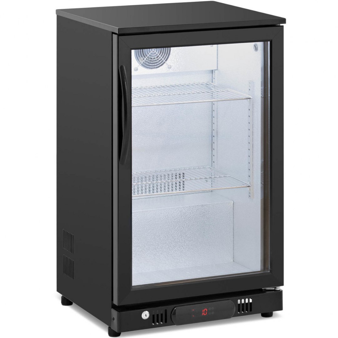 Lodówka chłodziarka barowa na napoje przeszklona LED 2-10 C 108 l czarna Royal Catering Lodówka chłodziarka barowa na napoje przeszklona LED 2-10 C 108 l czarna Royal Catering