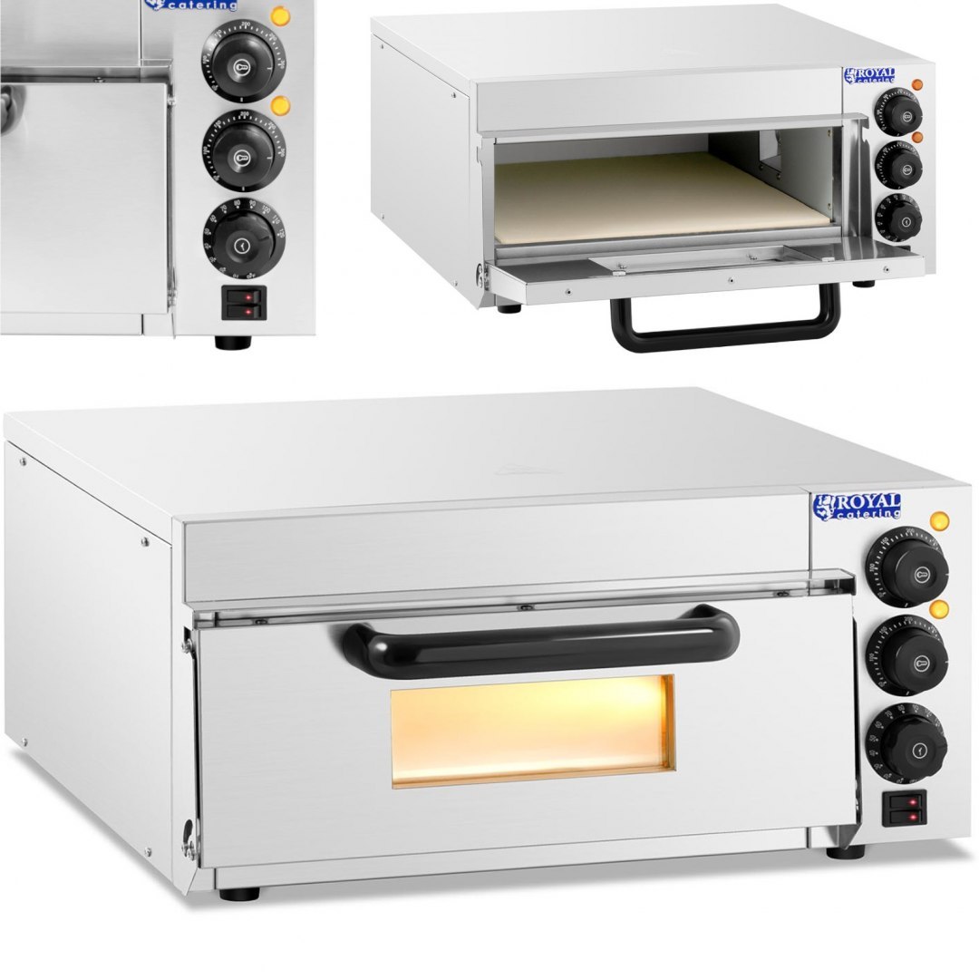 Piec do pizzy jednokomorowy z szybą 1 pizza 36 cm 230 V 2000 W Royal Catering Piec do pizzy jednokomorowy z szybą 1 pizza 36 cm 230 V 2000 W Royal Catering