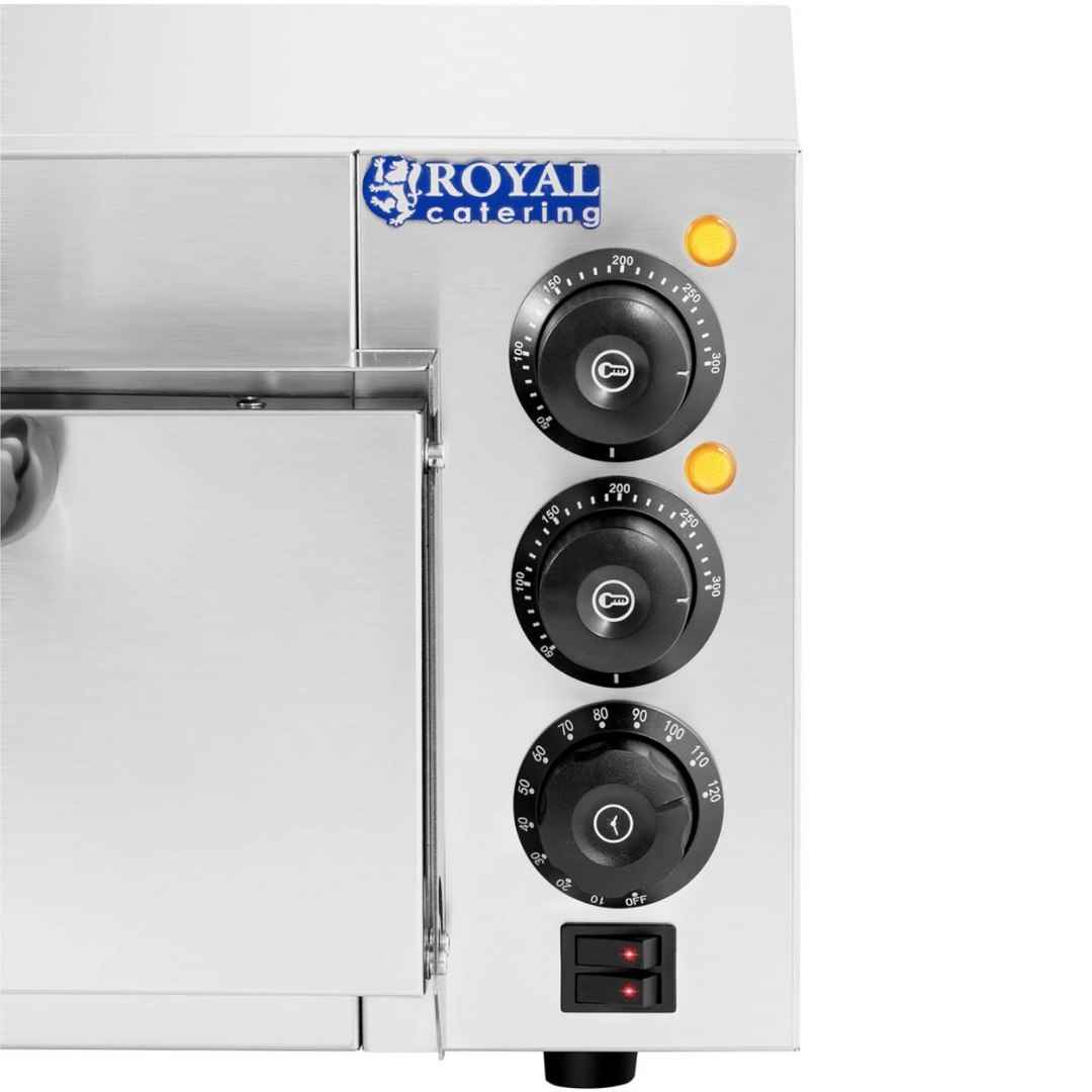 Piec do pizzy jednokomorowy z szybą 1 pizza 36 cm 230 V 2000 W Royal Catering Piec do pizzy jednokomorowy z szybą 1 pizza 36 cm 230 V 2000 W Royal Catering