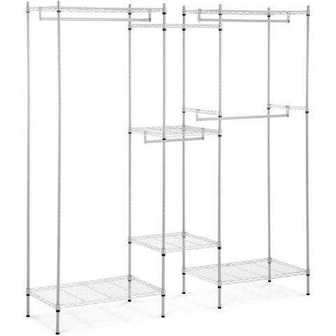 Regał druciany na ubrania do garderoby szatni 7 półek 4 drążki 189 x 45 x 196 cm do 210 kg Royal Catering Regał druciany na ubrania do garderoby szatni 7 półek 4 drążki 189 x 45 x 196 cm do 210 kg Royal Catering