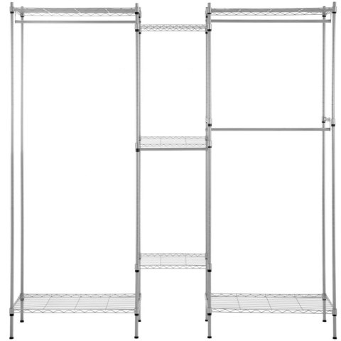 Regał druciany na ubrania do garderoby szatni 7 półek 4 drążki 189 x 45 x 196 cm do 210 kg Royal Catering Regał druciany na ubrania do garderoby szatni 7 półek 4 drążki 189 x 45 x 196 cm do 210 kg Royal Catering