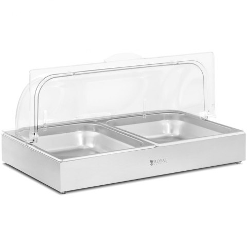 Witryna ekspozycyjna bufetowa śniadaniowa z pokrywą rolltop 2x GN 1/2 2x 4 l Royal Catering Witryna ekspozycyjna bufetowa śniadaniowa z pokrywą rolltop 2x GN 1/2 2x 4 l Royal Catering