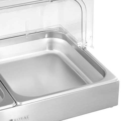 Witryna ekspozycyjna bufetowa śniadaniowa z pokrywą rolltop 2x GN 1/2 2x 4 l Royal Catering Witryna ekspozycyjna bufetowa śniadaniowa z pokrywą rolltop 2x GN 1/2 2x 4 l Royal Catering