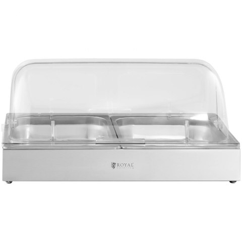 Witryna ekspozycyjna bufetowa śniadaniowa z pokrywą rolltop 2x GN 1/2 2x 4 l Royal Catering Witryna ekspozycyjna bufetowa śniadaniowa z pokrywą rolltop 2x GN 1/2 2x 4 l Royal Catering
