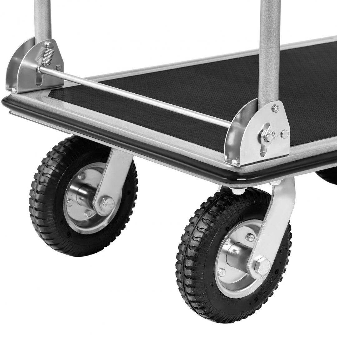 Wózek platformowy magazynowy ręczny składany 1 burta do 300 kg 80 x 60 cm MSW Wózek platformowy magazynowy ręczny składany 1 burta do 300 kg 80 x 60 cm MSW
