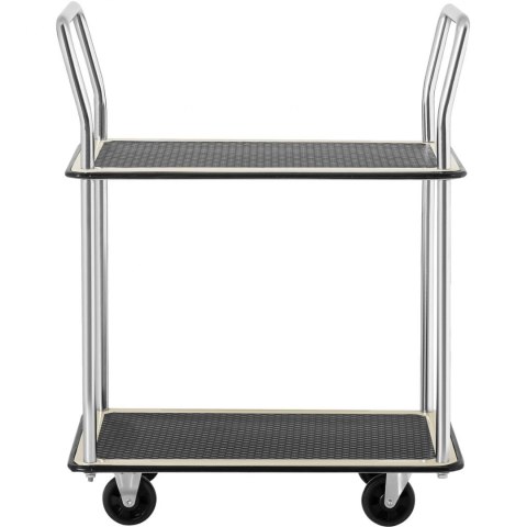Wózek półkowy transportowy z uchwytami 2 półki do 120 kg 72 x 43 cm MSW Wózek półkowy transportowy z uchwytami 2 półki do 120 kg 72 x 43 cm MSW