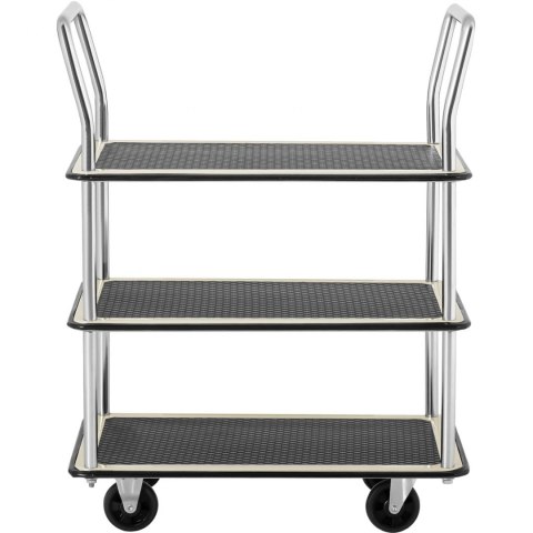 Wózek półkowy transportowy z uchwytami 3 półki do 150 kg 72 x 43 cm MSW Wózek półkowy transportowy z uchwytami 3 półki do 150 kg 72 x 43 cm MSW