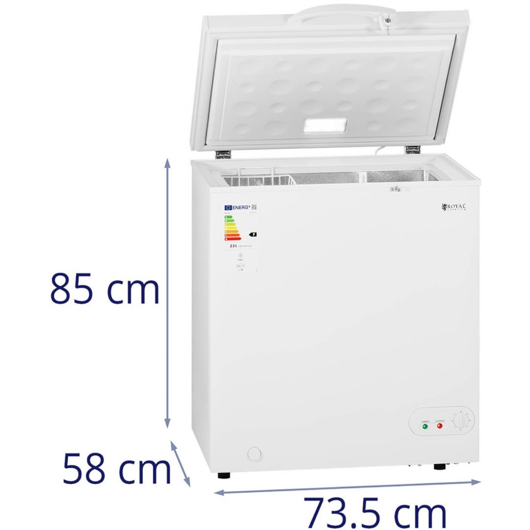 Zamrażarka skrzyniowa zamykana na klucz 1 kosz 152 l -12 do -28 C 78 W Royal Catering Zamrażarka skrzyniowa zamykana na klucz 1 kosz 152 l -12 do -28 C 78 W Royal Catering