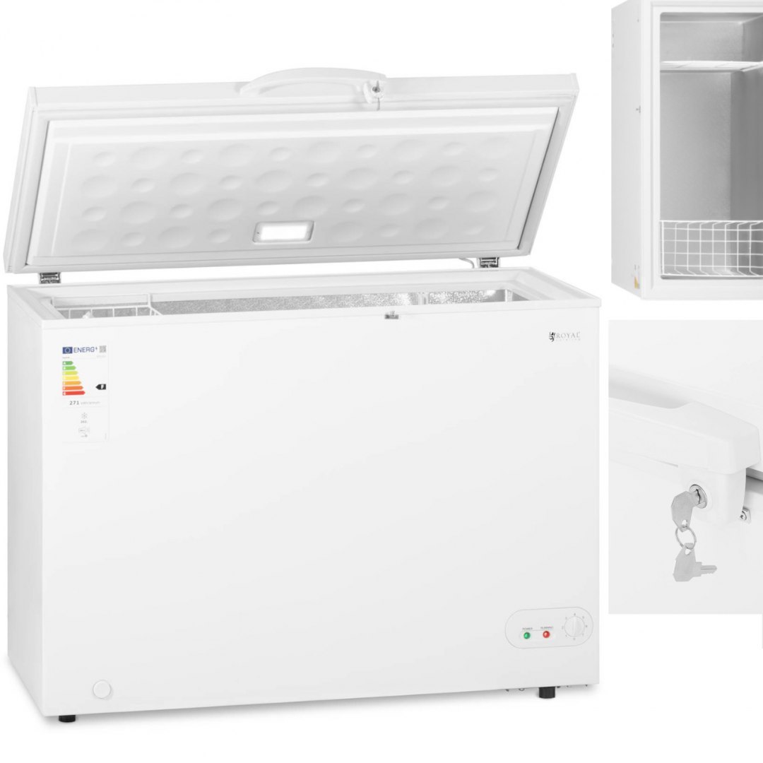 Zamrażarka skrzyniowa zamykana na klucz 1 kosz 252 l -12 do -28 C 85 W Royal Catering Zamrażarka skrzyniowa zamykana na klucz 1 kosz 252 l -12 do -28 C 85 W Royal Catering