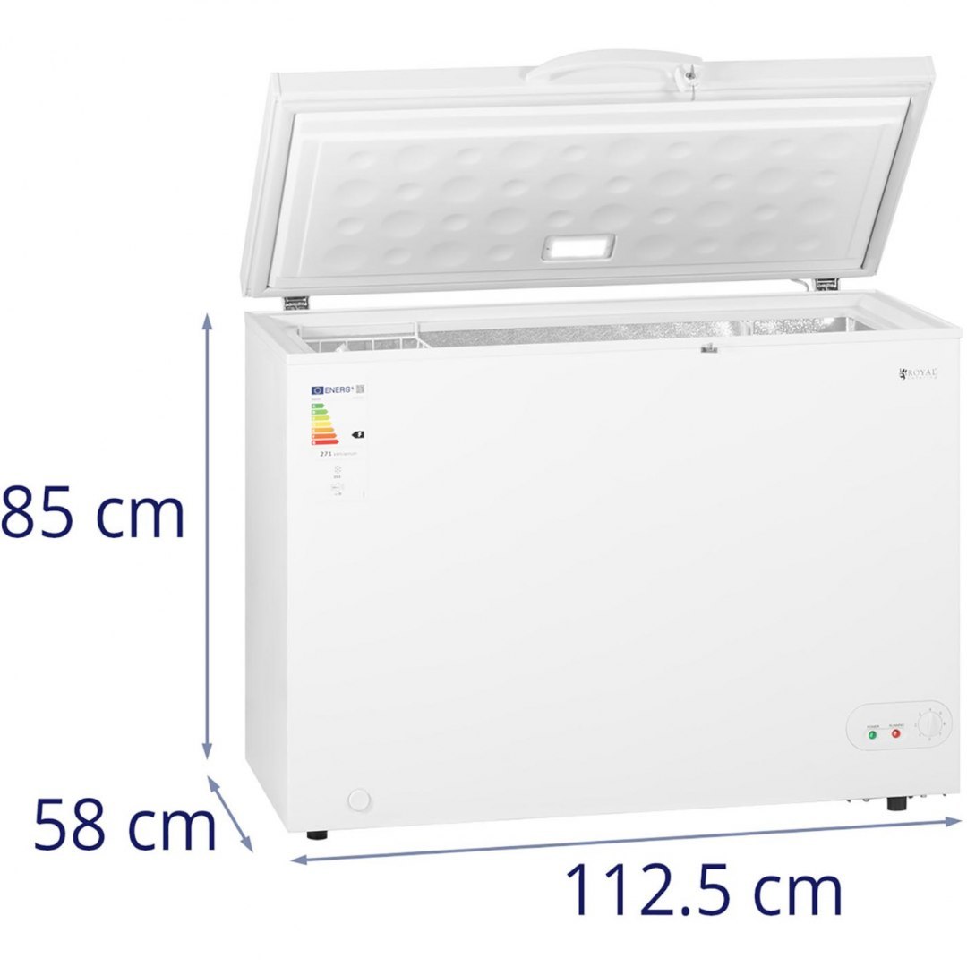 Zamrażarka skrzyniowa zamykana na klucz 1 kosz 252 l -12 do -28 C 85 W Royal Catering Zamrażarka skrzyniowa zamykana na klucz 1 kosz 252 l -12 do -28 C 85 W Royal Catering