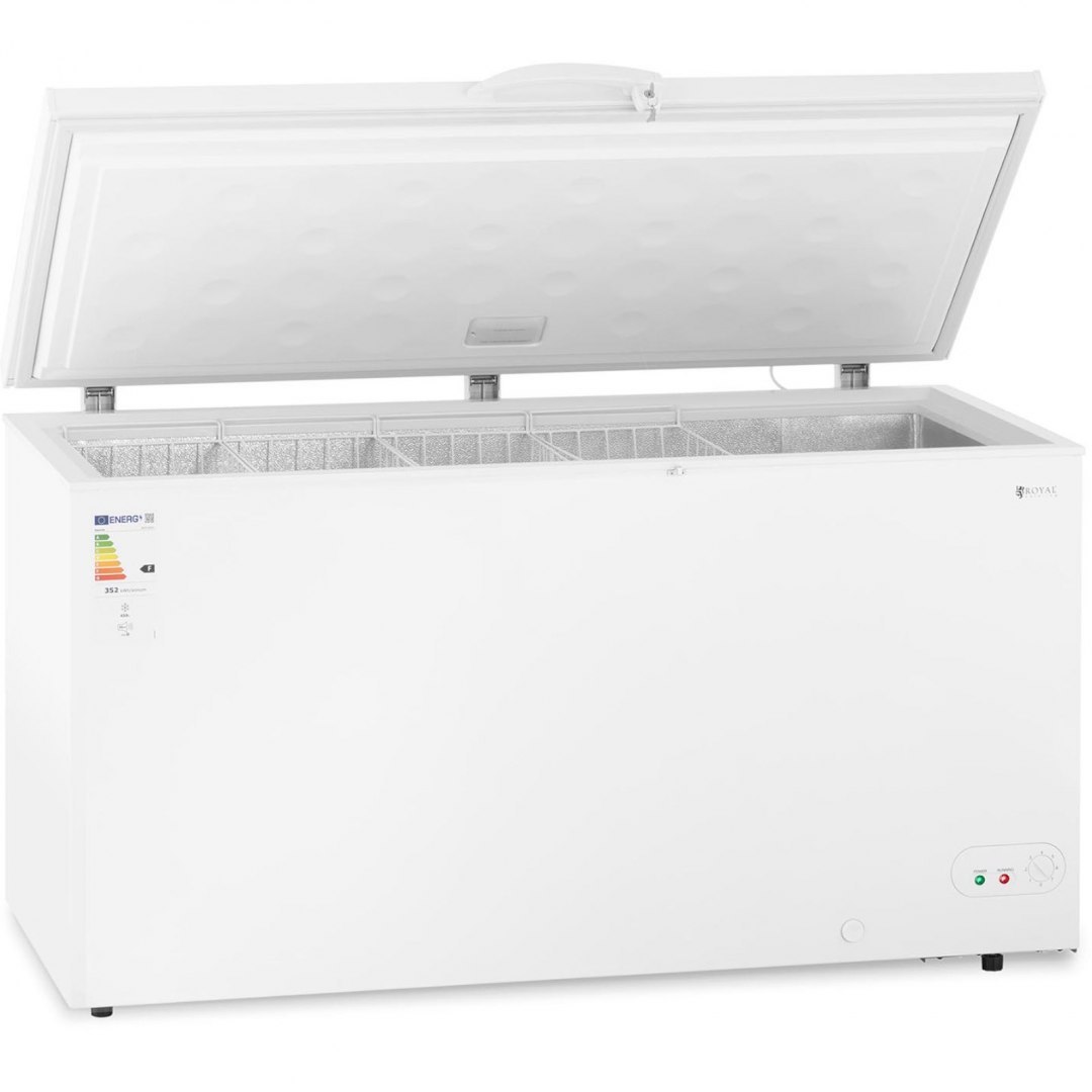 Zamrażarka skrzyniowa zamykana na klucz 4 kosze 459 l -12 do -28 C 135 W Royal Catering Zamrażarka skrzyniowa zamykana na klucz 4 kosze 459 l -12 do -28 C 135 W Royal Catering