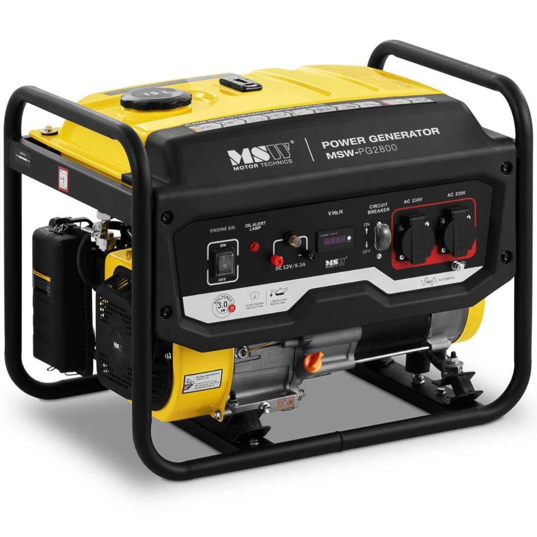 Agregat prądotwórczy generator prądu z rozruchem ręcznym 15 l 230 V 2800 W MSW Agregat prądotwórczy generator prądu z rozruchem ręcznym 15 l 230 V 2800 W MSW