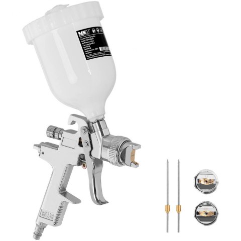 Pistolet malarski lakierniczy do malowania natryskowego HVLP 3 dysze 600 ml 3.5-5 bar MSW Pistolet malarski lakierniczy do malowania natryskowego HVLP 3 dysze 600 ml 3.5-5 bar MSW