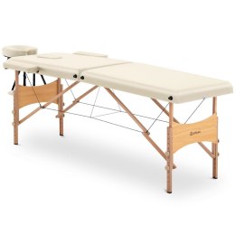 Stół łóżko do masażu drewniane przenośne składane Toulouse Beige do 227 kg beżowe Physa