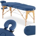 Stół łóżko do masażu przenośne składane z drewnianym stelażem Colmar Blue do 227 kg niebieskie Physa